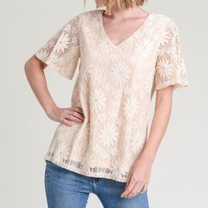 Jodifl Bell Sleeve Lace Top